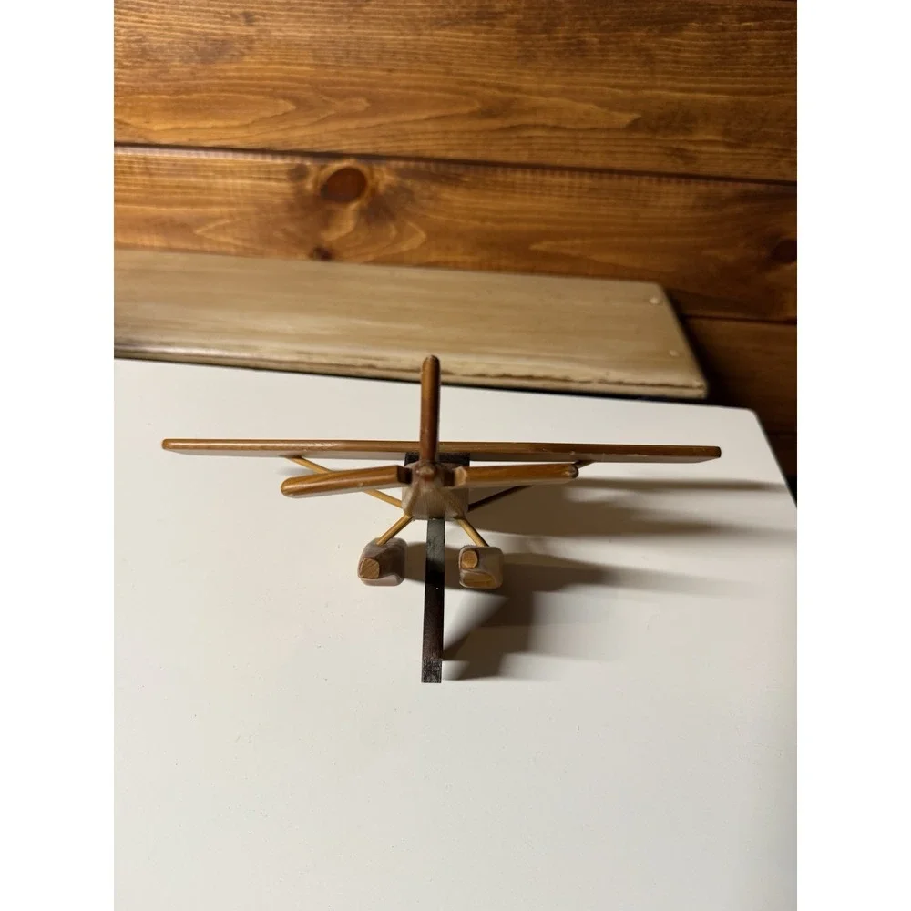 Vintage MCM Carved Wood Airplane Seaplane Model | Parts/Repair/Replacement Only
